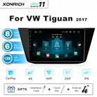 Мультимедийный проигрыватель на Android 11, 6 ГБ + 128 Гб, IPS, автомобильный радиоприемник, мультимедийный плеер для Volkswagen Tiguan 2017, 2018, 2019, 2020, DSP, GPS, No 2Din, DVD, Carplay, 8 ядер