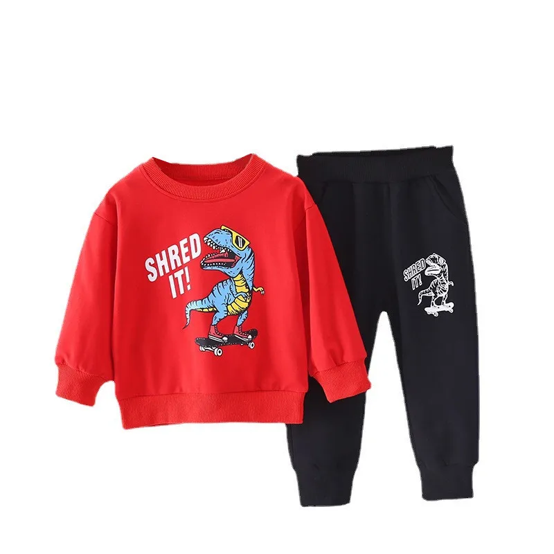 

New Spring Autumn Children Fashion Clothes Baby Boys Girl Cartoon T Shirt Pants 2pcs/sets Kids Casual Toddler Cotton Tracksuit