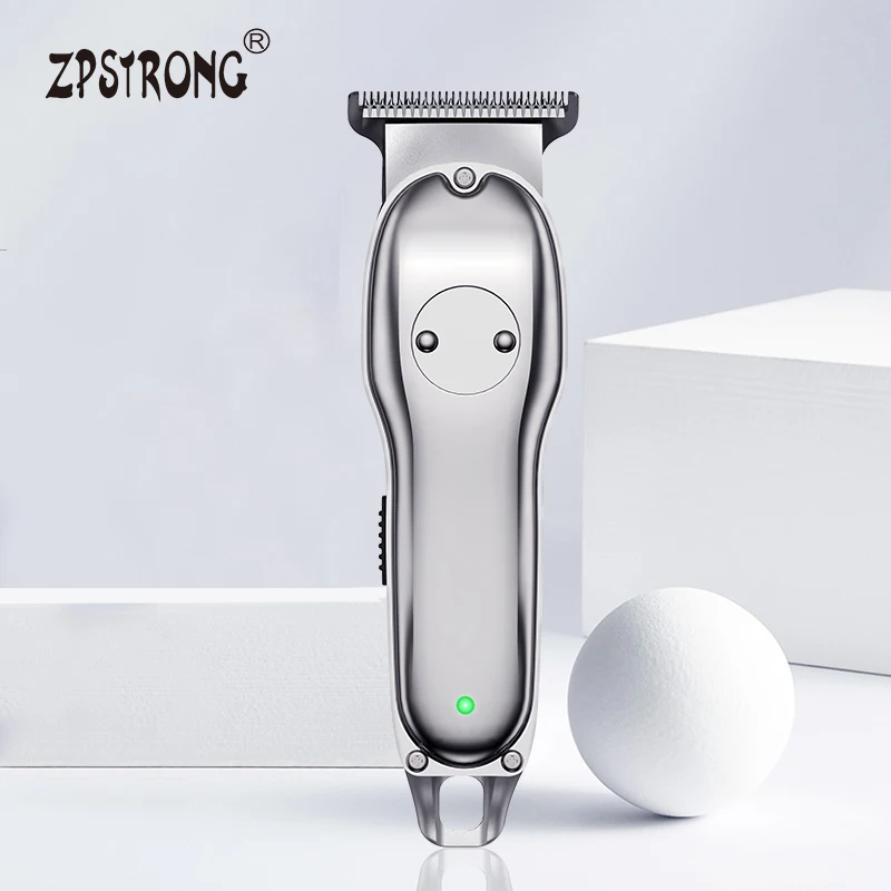 

All metal body cordless zero gapped T blade hair trimmer salon outliner trimmers USB rechargeable barber beard shaver for men