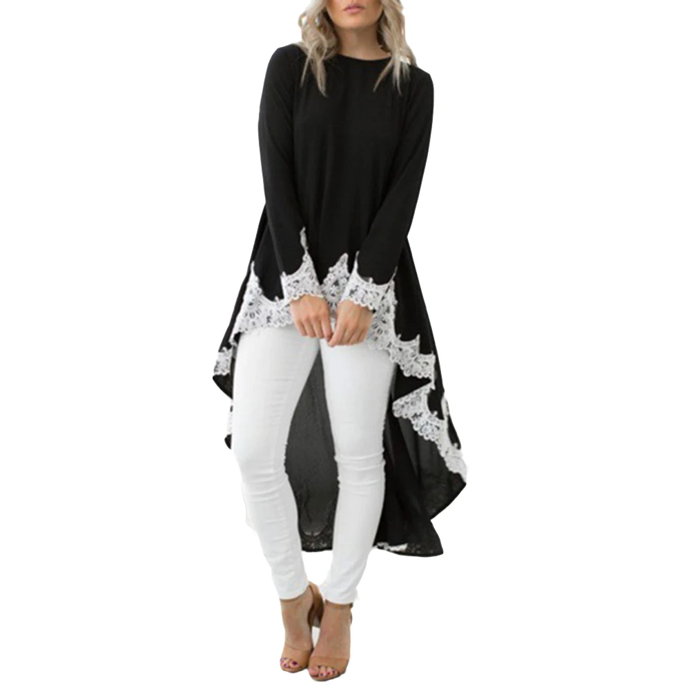 Женское платье с асимметричным цветочным подолом длинным рукавом в стиле