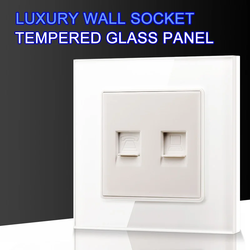 Роскошная розетка для компьютера RJ45 Cat6 10 ГБ/сек. LAN RJ11 Телефонная настенная