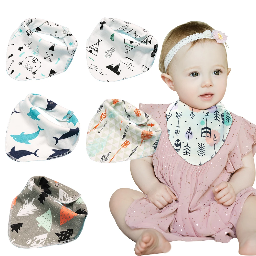 Детские нагрудники треугольный шарф с мультяшным принтом слюнявчик полотенце