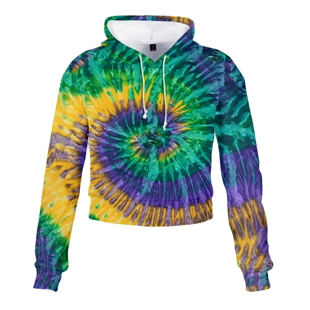 Hoodies Multicolor Casual Women Drawstring Hooded Sweatshirt 2019 Autumn Tie Dye Long Sleeve Personality Spiral Colorful | Женская