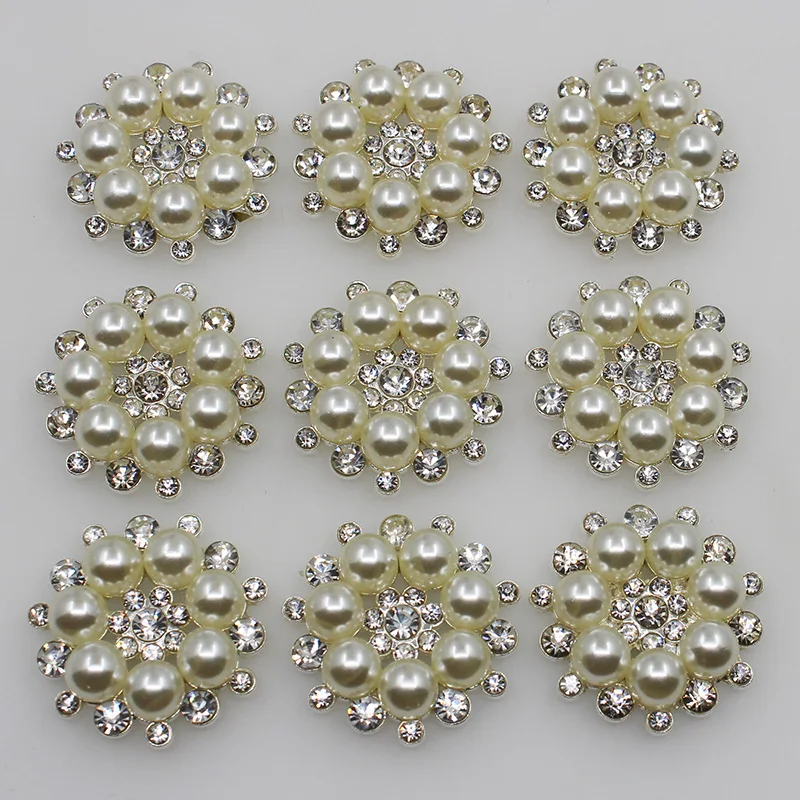 5 шт. металлические жемчужные пуговицы 28 мм