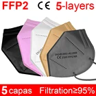 Маска для лица FFP2, черная и белая, с фильтром PM2.5 200, 5-95% шт.