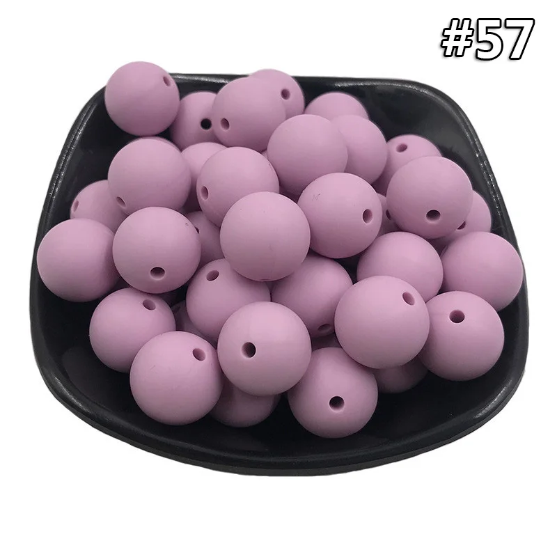 5PCS Beads 57 5 шт. Детские Силиконовые Прорезыватели 19 мм Пищевой бисер без БФА, силиконовый Прорезыватель для зубов DIY ювелирные изделия ожерелье аксессуары для кормления игрушки - Цвет: 5PCS Beads 57