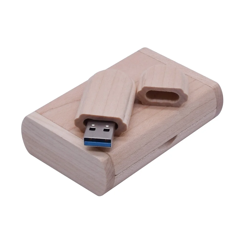 USB флеш накопитель деревянный с коробкой 8 128 ГБ|USB флэш-накопители| |