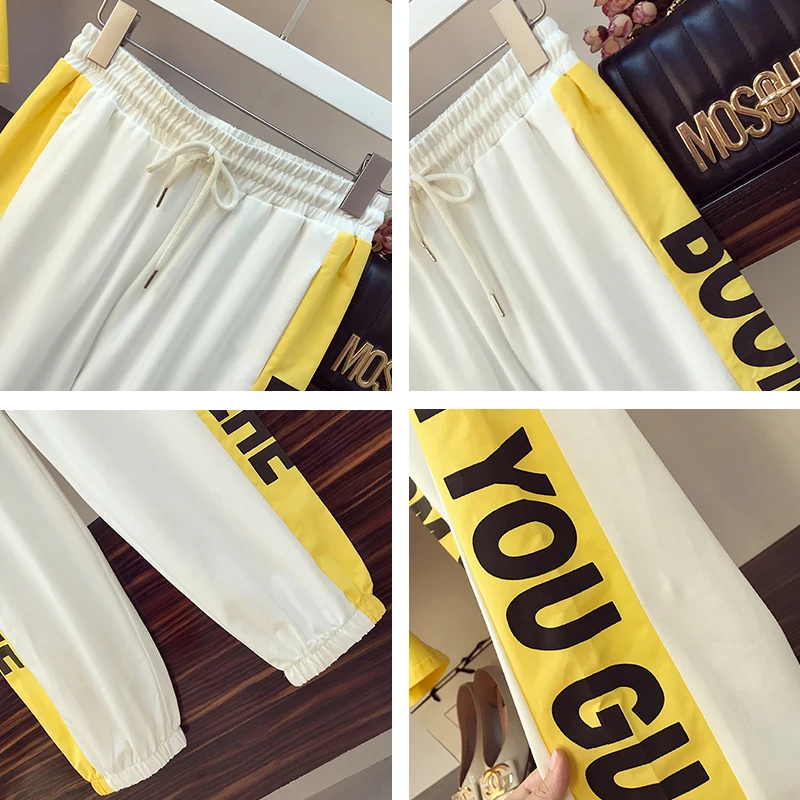 Trytree 2020 летний комплект из двух предметов повседневная желтая футболка с круглым