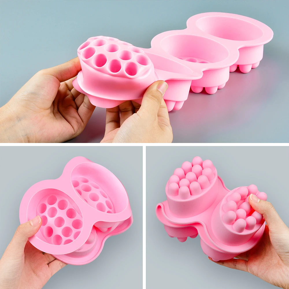SJ 3d мыло ручной работы формы для мыла делая Silikone 4 полости массаж ремесло формы силиконовые формы костюм для ванны