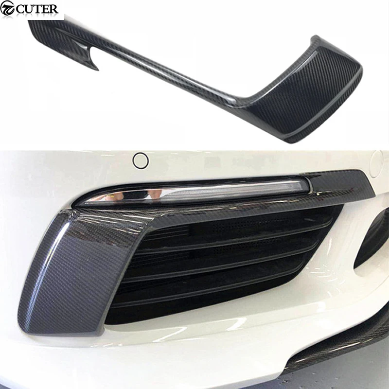 718 углеродное волокно передний бампер противотуманные фары крышка