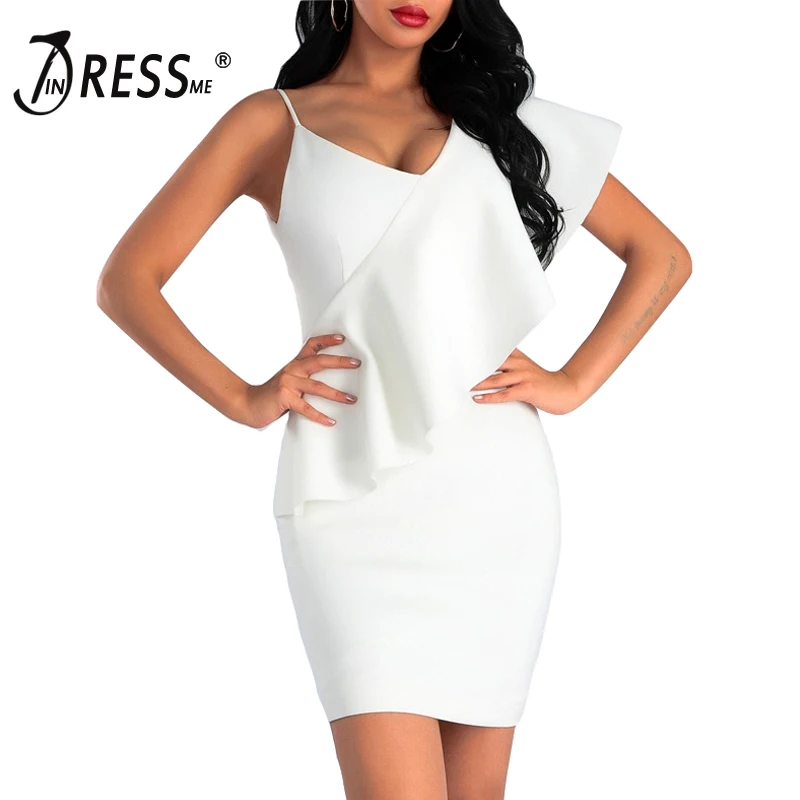 INDRESSME 2019 новое женское сексуальное однотонное Бандажное платье без рукавов с