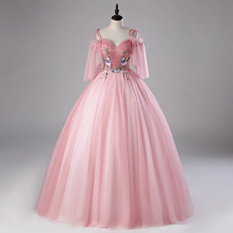 

Женское платье с открытыми плечами Sipmple, розовое, синее платье на тонких бретельках, праздничное вечернее платье принцессы для 15-16 лет, выпус...