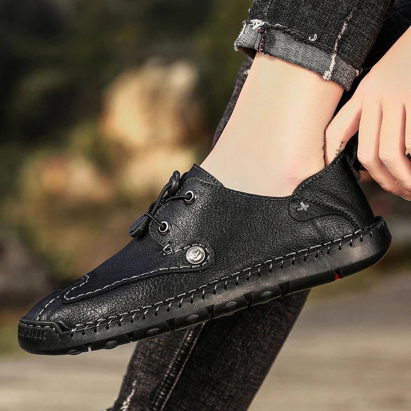 

Mens causal fashion 2020 sneakers hot sale sport sneaker mens mens leather men leisure flat loafers black man boots for shoe
