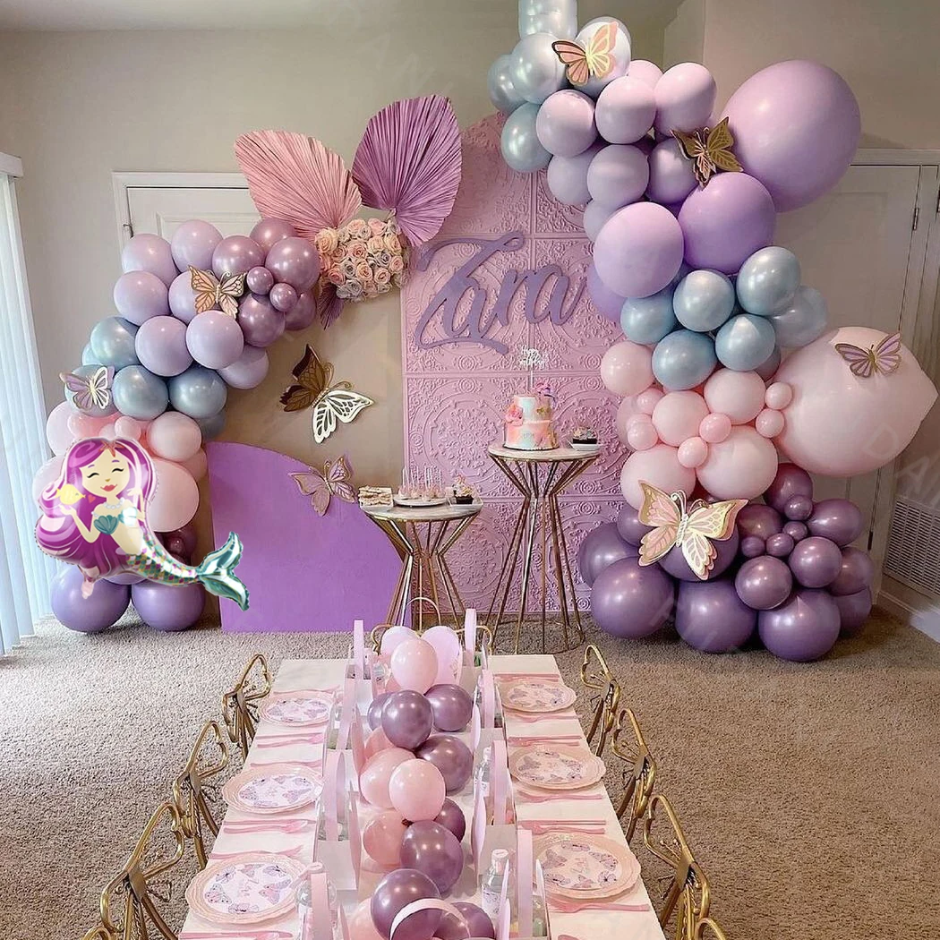 

125pcs Disney Mermaid Arch Garland Kit Balloons Set For Party Decorations Wedding Birthday Baby Shower Party Supplies Globos