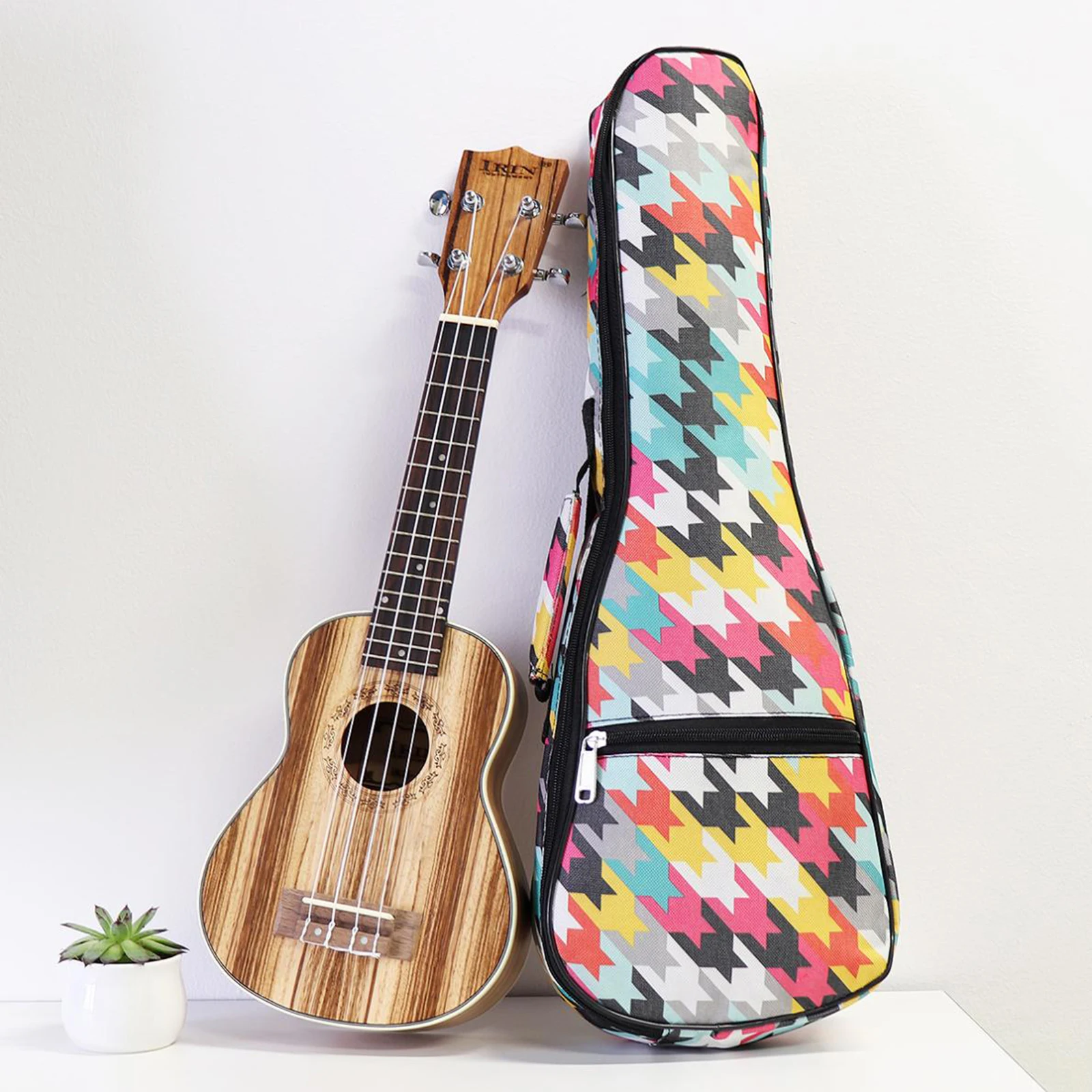 Double Strap Hand Folk Ukulele Carry Bag Cotton Padded Case For 21/23/26'' Mini Guitar Parts | Спорт и развлечения