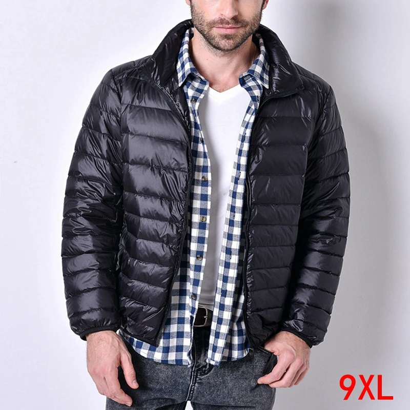 Autumn and winter large size jacket 5XL 6XL 7XL 8XL 9XL casual men's long-sleeved lapel cotton clothes loose zipper warm black j