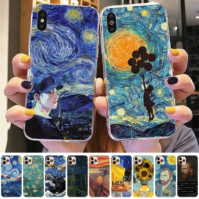 

Yinuoda Van Gogh oil painting Phone Case for iPhone 11 12 13 mini pro XS MAX 8 7 6 6S Plus X 5S SE 2020 XR case
