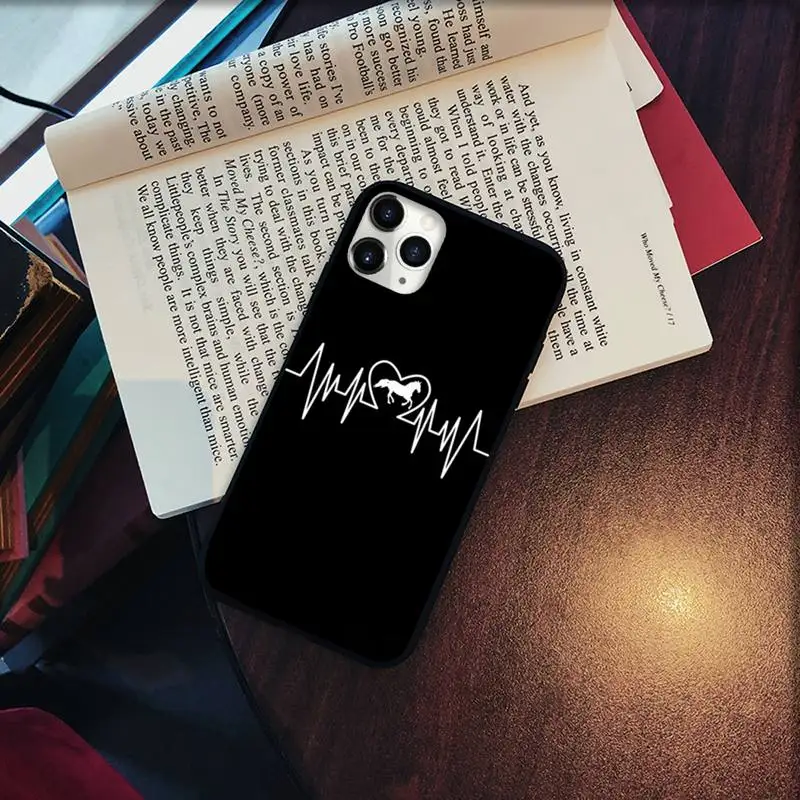 

Horse Pony Horse Heartbeat Phone Case for iPhone 11 12 pro XS MAX 8 7 6 6S Plus X 5S SE 2020 XR Soft silicone
