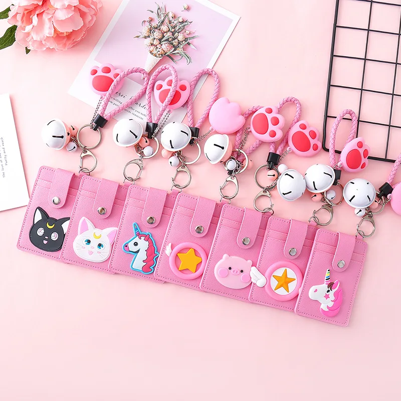 Чехол для девочек-подростков с милой розовой медвежьей лапой и держателем карт |