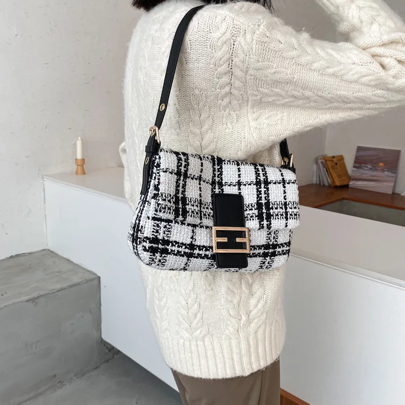 

Ind Texture Small Bag Foreign Gas Bag Autumn And Winter Sub-bag One-shoulder Oblique Girl Women's Shoulder Bag