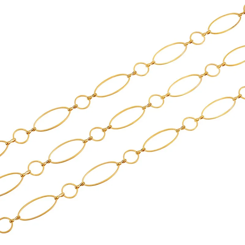 10 м/рулон латунные цепочки ручной работы 10x10 мм золотистые/Серебристые для