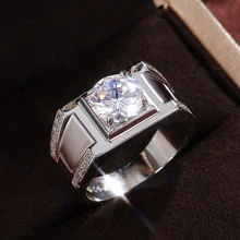 2021 New Classic Luxury Men's With Zircon Ring European and American Fashion Temperament Ring Wedding Jewelry