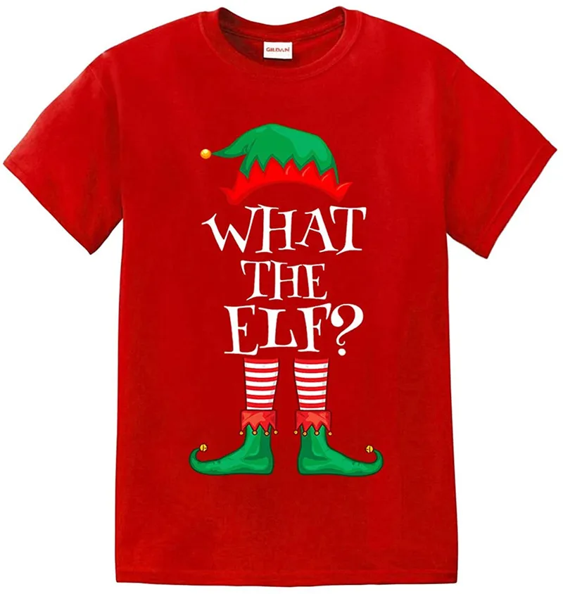 Рождественская рубашка What The Elf сочетающаяся с семейной группой праздничная
