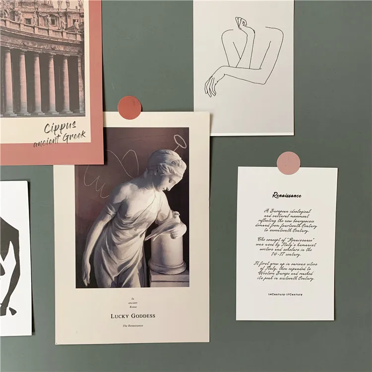 5 шт. Ретро художественные открытки эпохи Возрождения открытка в спальне