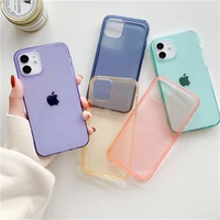 candy color transparent phone case for iphone 13 11 12 mini pro x xr xs max 7 8 6s plus se 2020 simple plain soft silicone cover