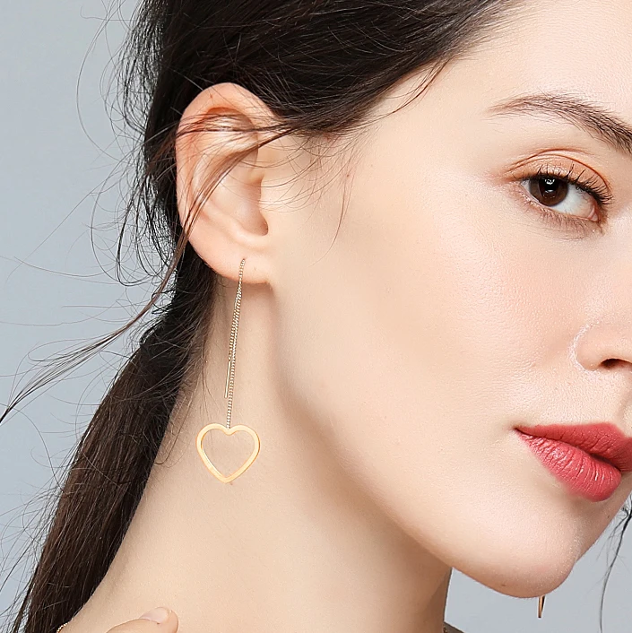 Ювелирные изделия из нержавеющей стали brincos earing корейская мода длинные золотые