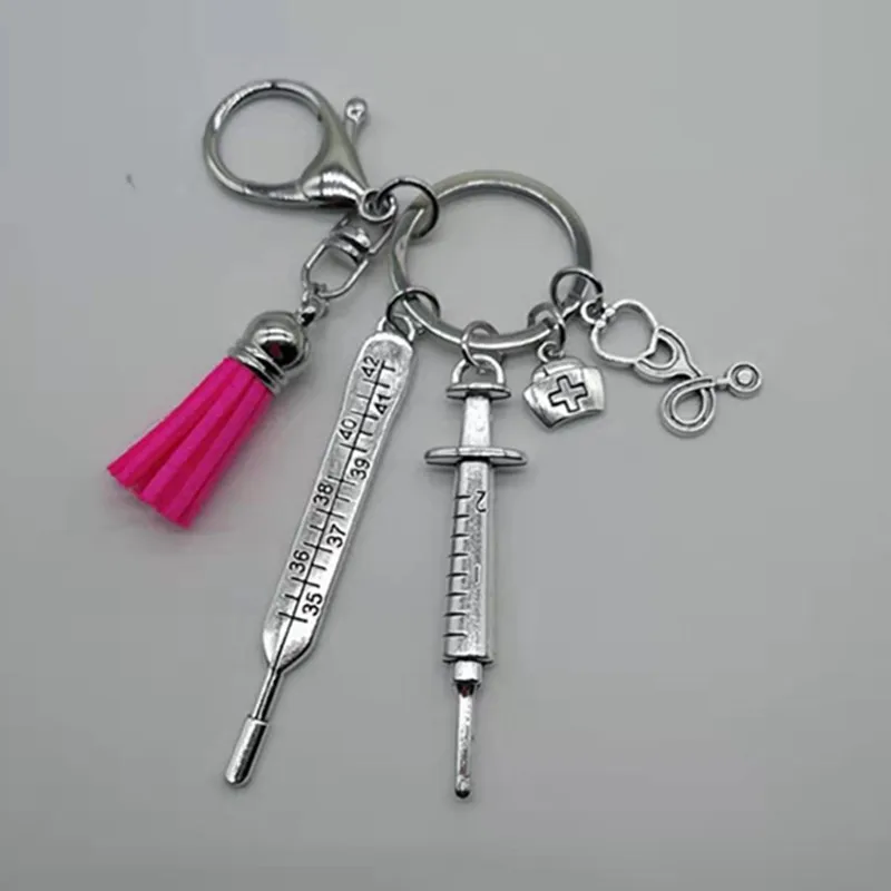 Новая медицинская коробка медсестры медицинский брелок шприц стетоскоп цветная