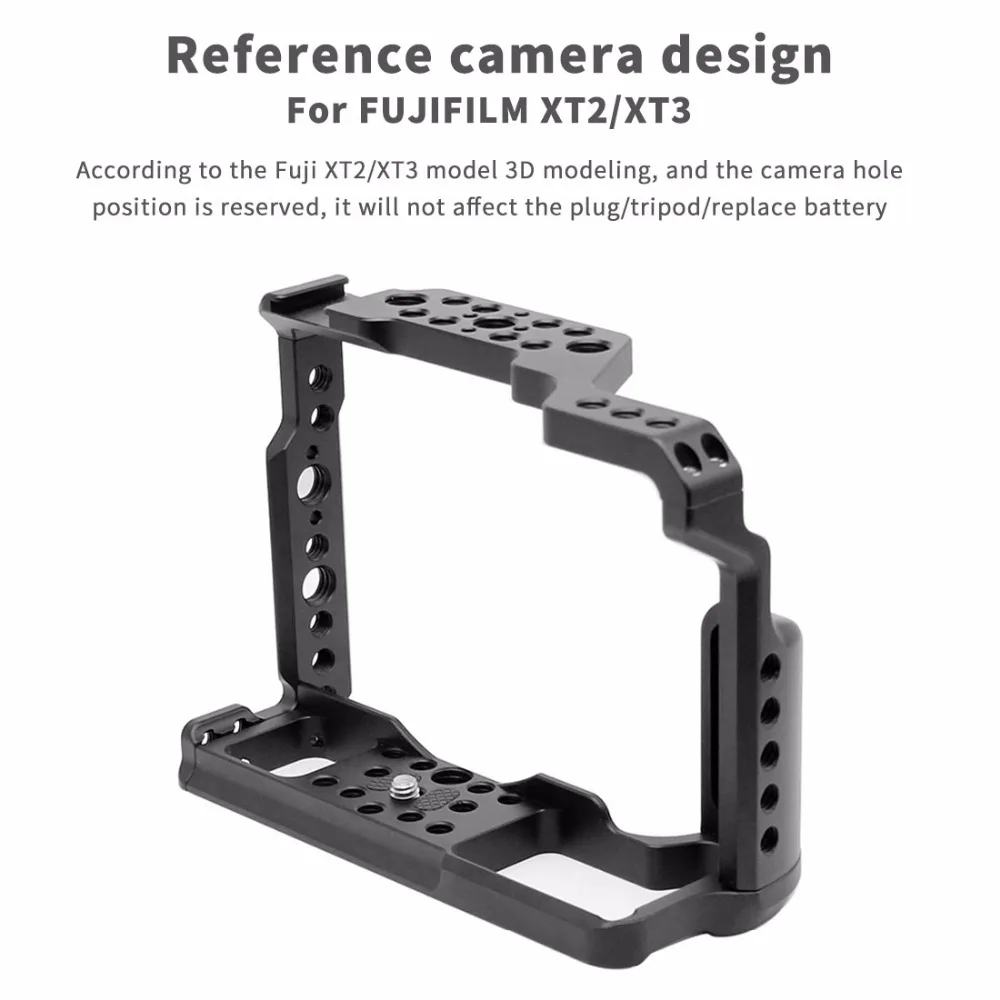 CNC алюминиевая клетка для камеры Fujifilm X-T3/XT3/XT2/X-T2 DSLR Стабилизатор фотографии Rig защитный чехол быстросъемная поддержка
