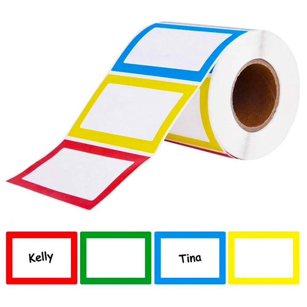 150Pcs/roll Colorful Plain Name Stickers Name Tags Stick On for Kids, Wall, Desk for school teacher offer stationery sticker