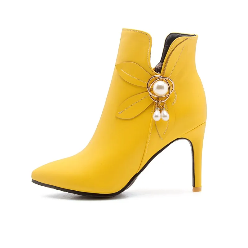 Большой размер 9 10 11 17 ботинки женская обувь ботильоны для женщин женские цветы