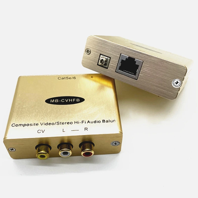 

AV Extender Red White Yellow Audio Video Twisted Pair Transmitter Composite Lotus AV To RJ45 Network Cable