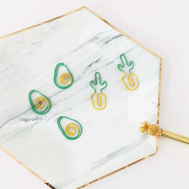 

Avocado Green Series Pin Nail Set Office Stationery Gel Pen Paper Clip