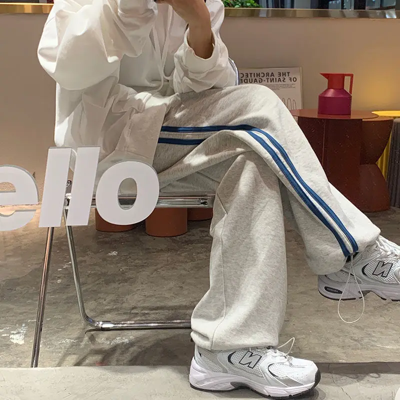

Baggy Korean Style Sports Pants Oversize Harajuku Joggers Streetwear Casual Trousers 2021 Gray Jogging Sweatpants Women