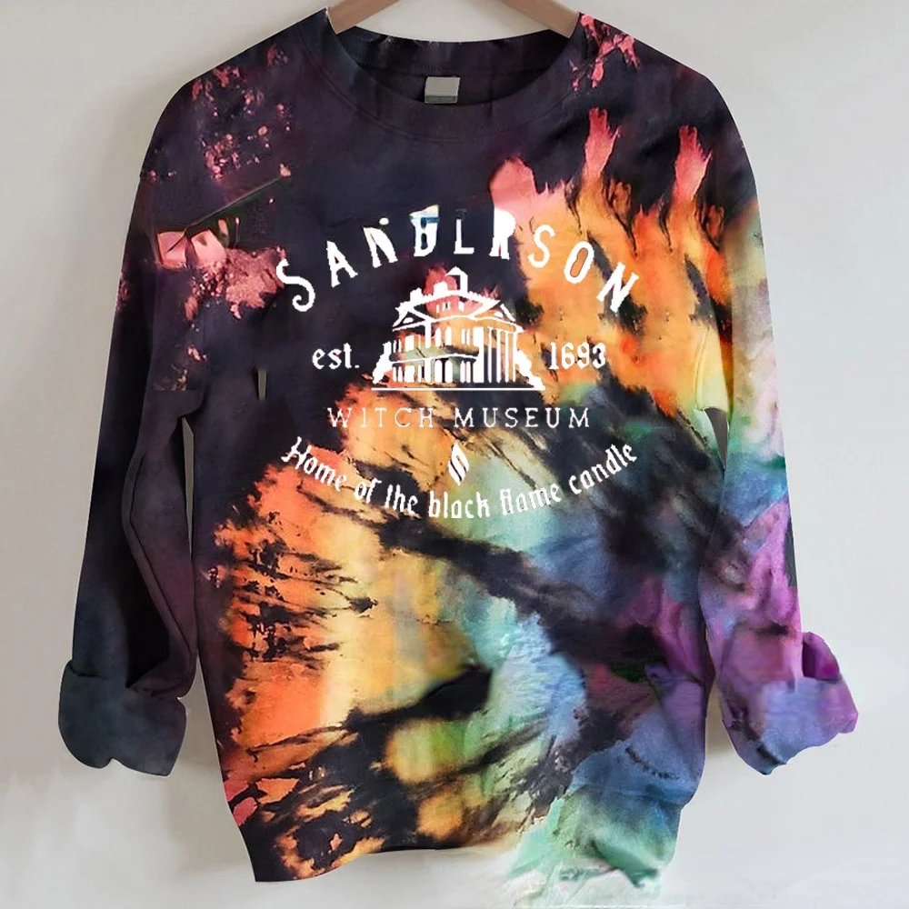 

2021 European and American urban leisure loose pullover round neck black high collar mid-length printed sweater