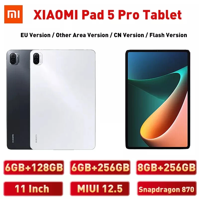 

Планшет XIAOMI Pad 5 Pro, Snapdragon 870, 8 ГБ ОЗУ, 256 Гб ПЗУ, WiFi-6 дюйма, 120 Гц, 11-дюймовый Full 2,5 K LCD, 5G LTE, GPS, ПК, планшеты MIUI 12,5 OS