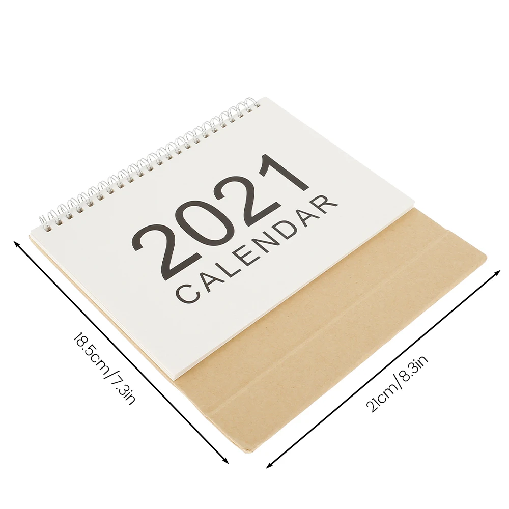 

2021 Simple Desktop Calendar Mini Desktop Paper Dual Daily Schedule Table Planner Yearly Agenda Organizer Office Supplies