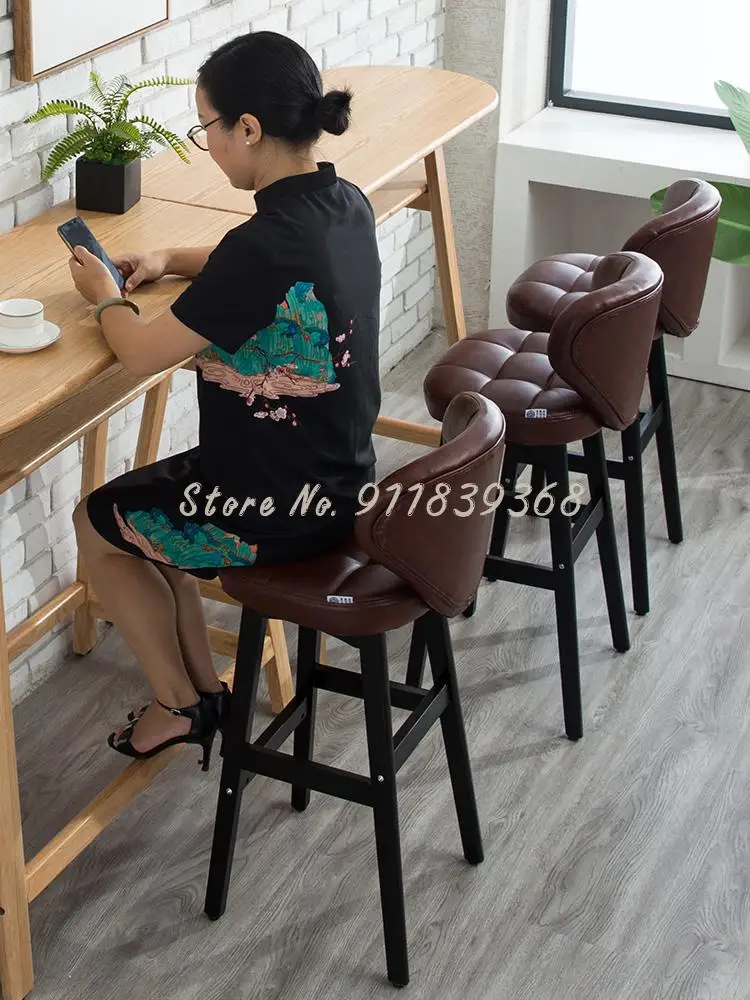 Nordic барный стул из массива дерева Семья Ретро стойка регистрации стульчик для