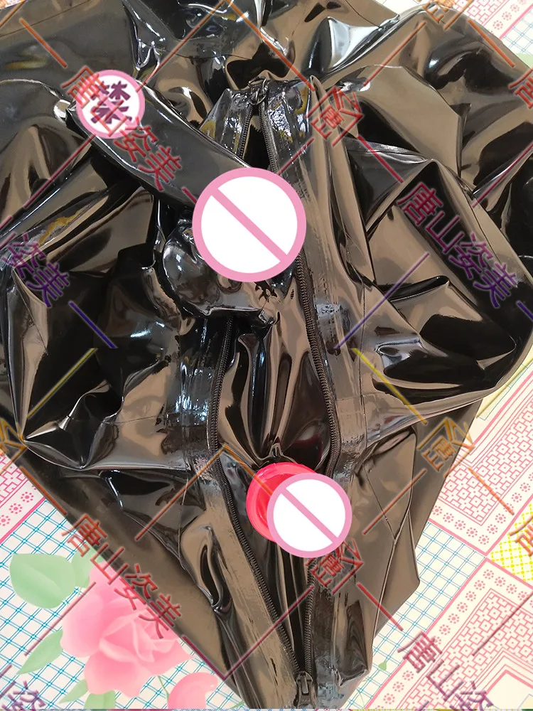 Мужской латексный костюм кошки с перчатками пальцами на Молнии Скрытые два