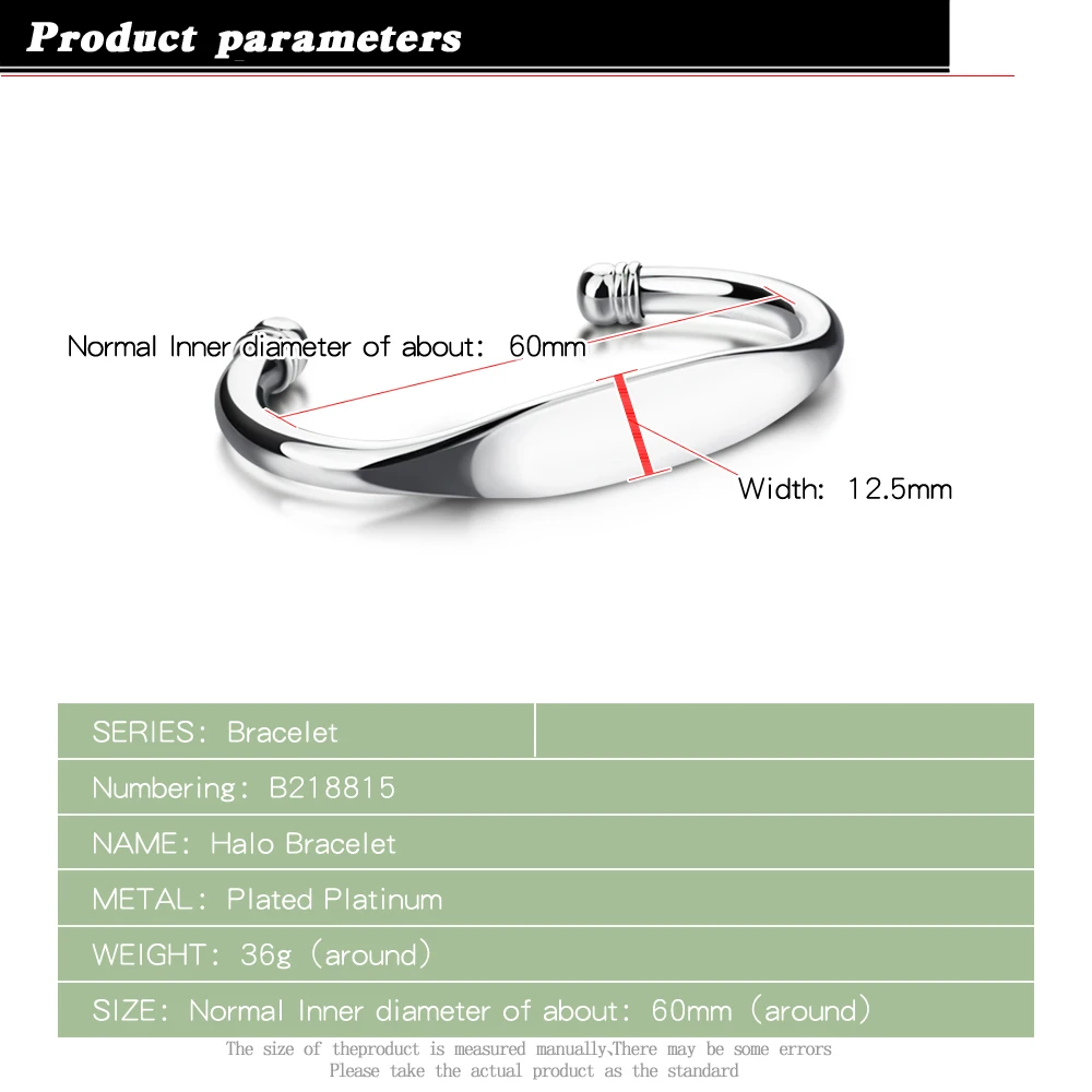 Женский серебряный браслет лаконичный дизайн гладкого браслета женский