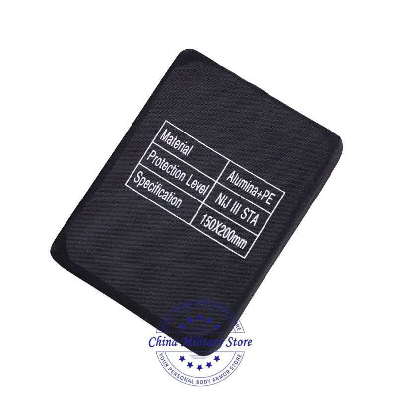 1 Piece NIJ III 0101.06 Bulletproof Side Plate 6x8 Inch Alumina Ceramic &amp PE Stand Alone Ballistic Armor Panel |