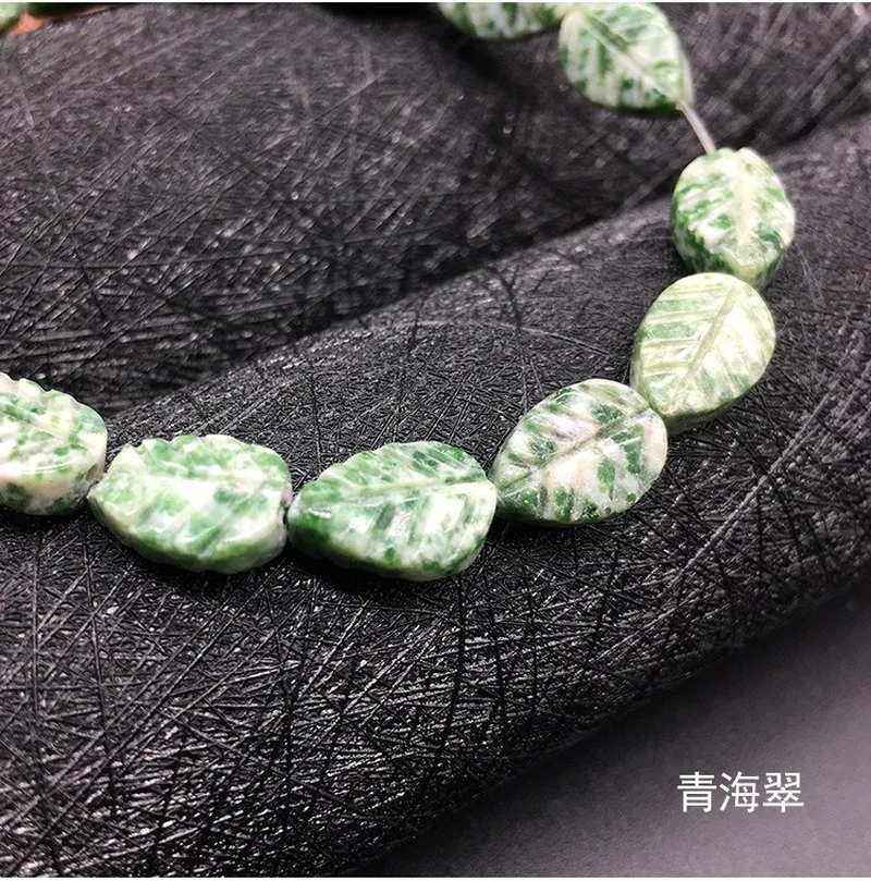 

Natural Stone Crystal Beads Sandstone Crystal Carved Leaves Handmade DIY Bracelet Necklace Jewelry Accessories