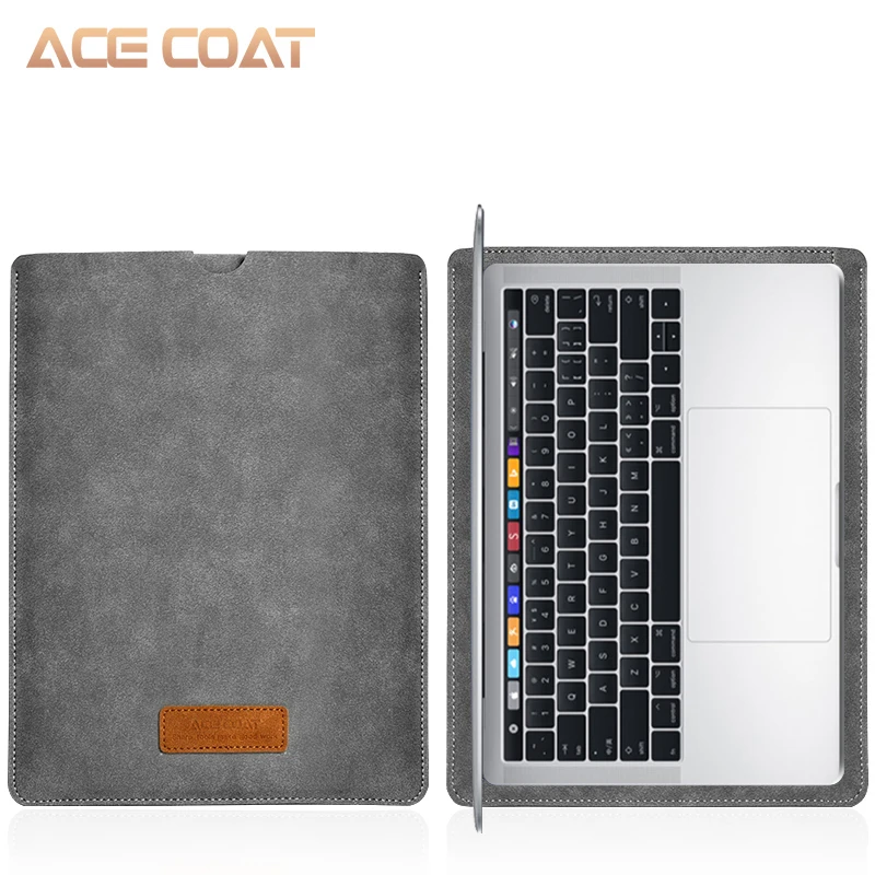 Light-grey Защитная сумка ACECOAT Jumbuck из искусственной кожи для Apple Macbook Air Pro Retina13 12 15 чехол для ноутбука mac book air 13 Чехол - Цвет: Light-grey