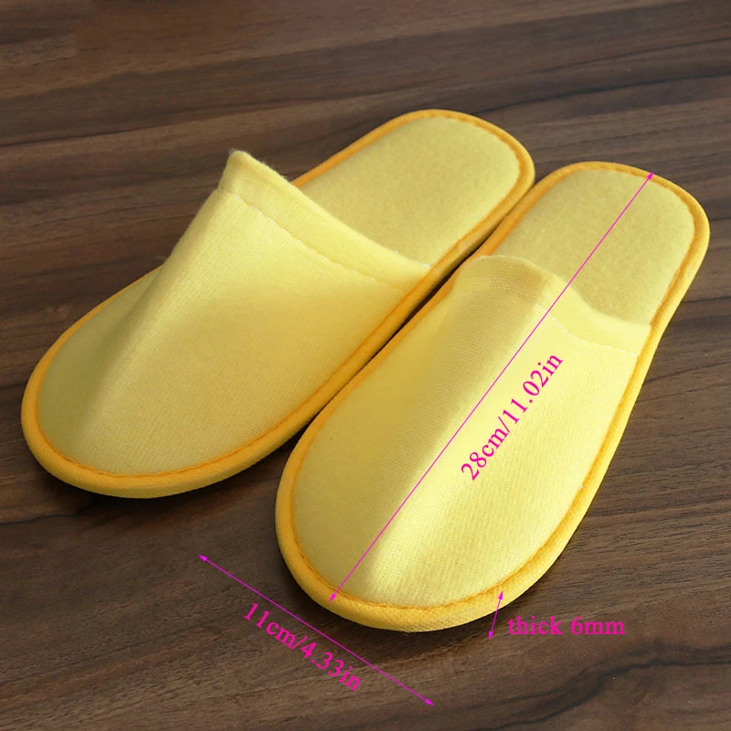 

Simple Indoor One-off Flip Flop Hotel Disposable Guest Slippers Multiple Solid Color Breathable Convenient Cloth Wedding Shoes