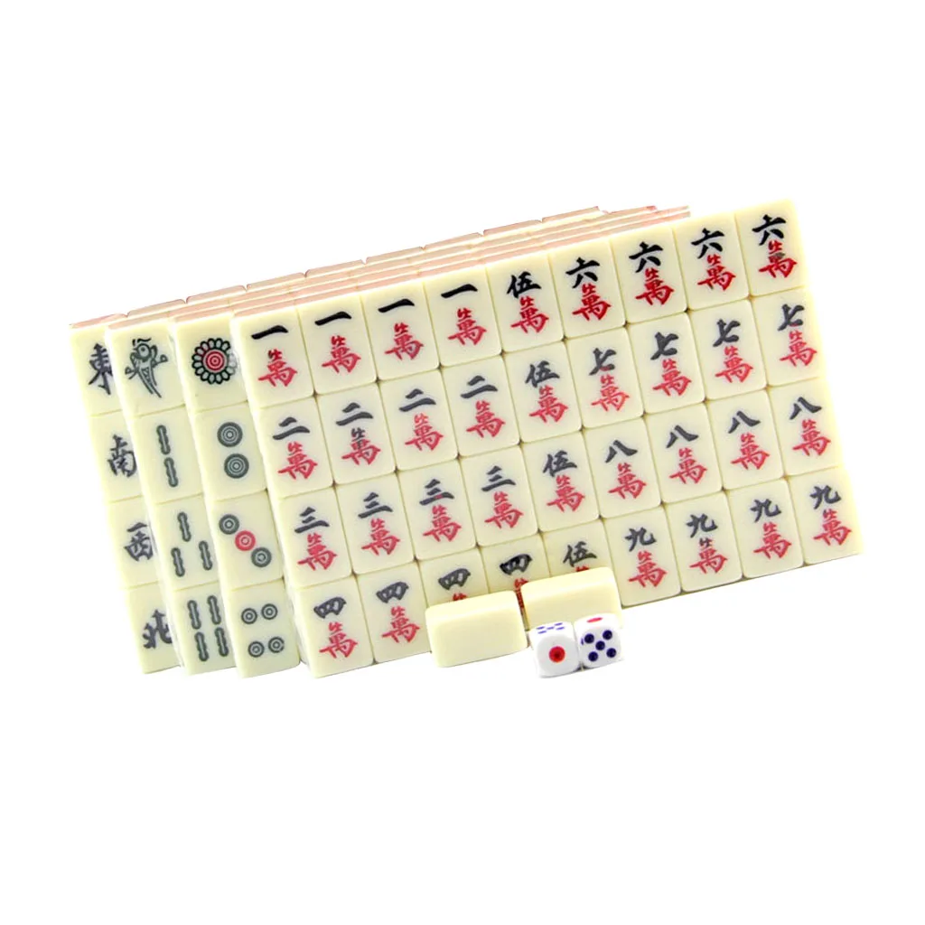 

Portable Mahjong Rare Chinese 144 Tiles Mah-Jong Set in Case