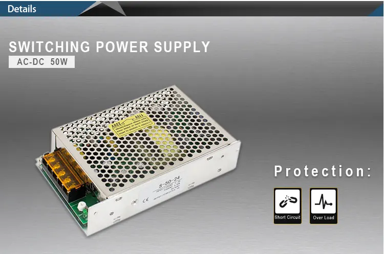 S-50-12 горячая Распродажа Smps 50w 110 V/220 V AC вход 12v DC Выход 4.2a импульсный источник питания