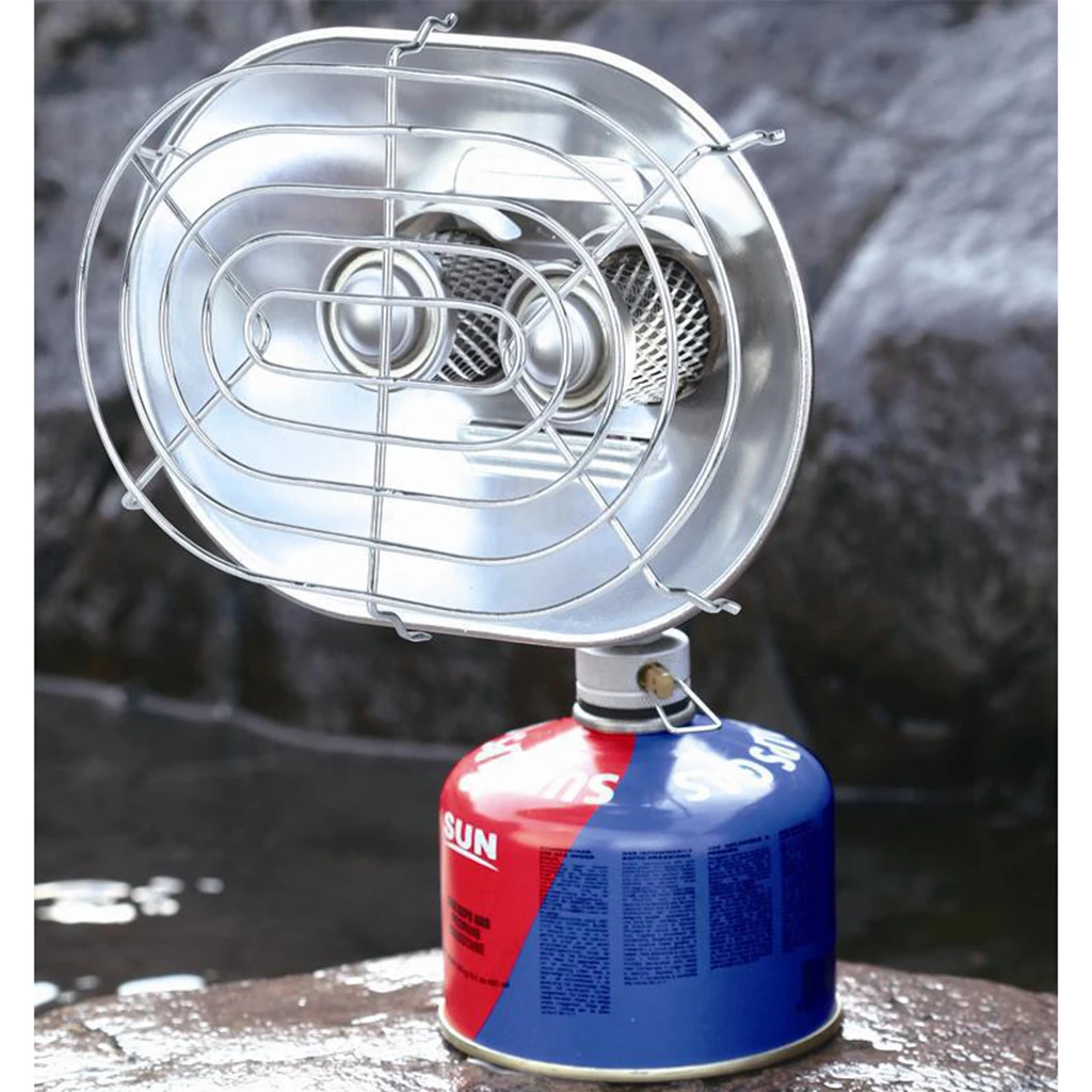 

Outdoor Portable Heater Butane Gas Stove Double Burner Fishing Warmer Drying Clothes